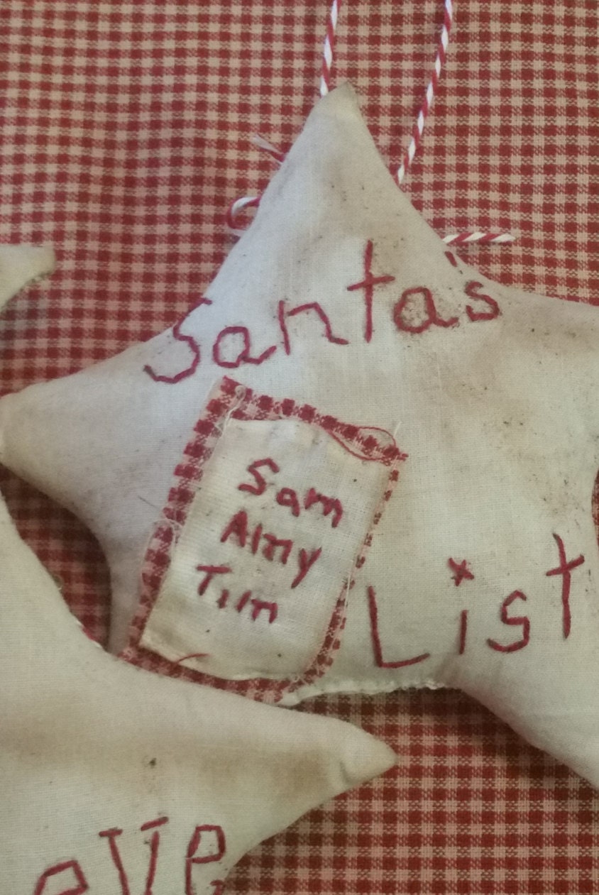 Very Primitive Christmas Tree Ornaments Primitive Muslin Etsy