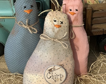 primitive chick bowl fillers, Spring chicks, spring decor, Easter decor, Easter chicks, FAPM, OFG, prim chicks, tiered tray decor,