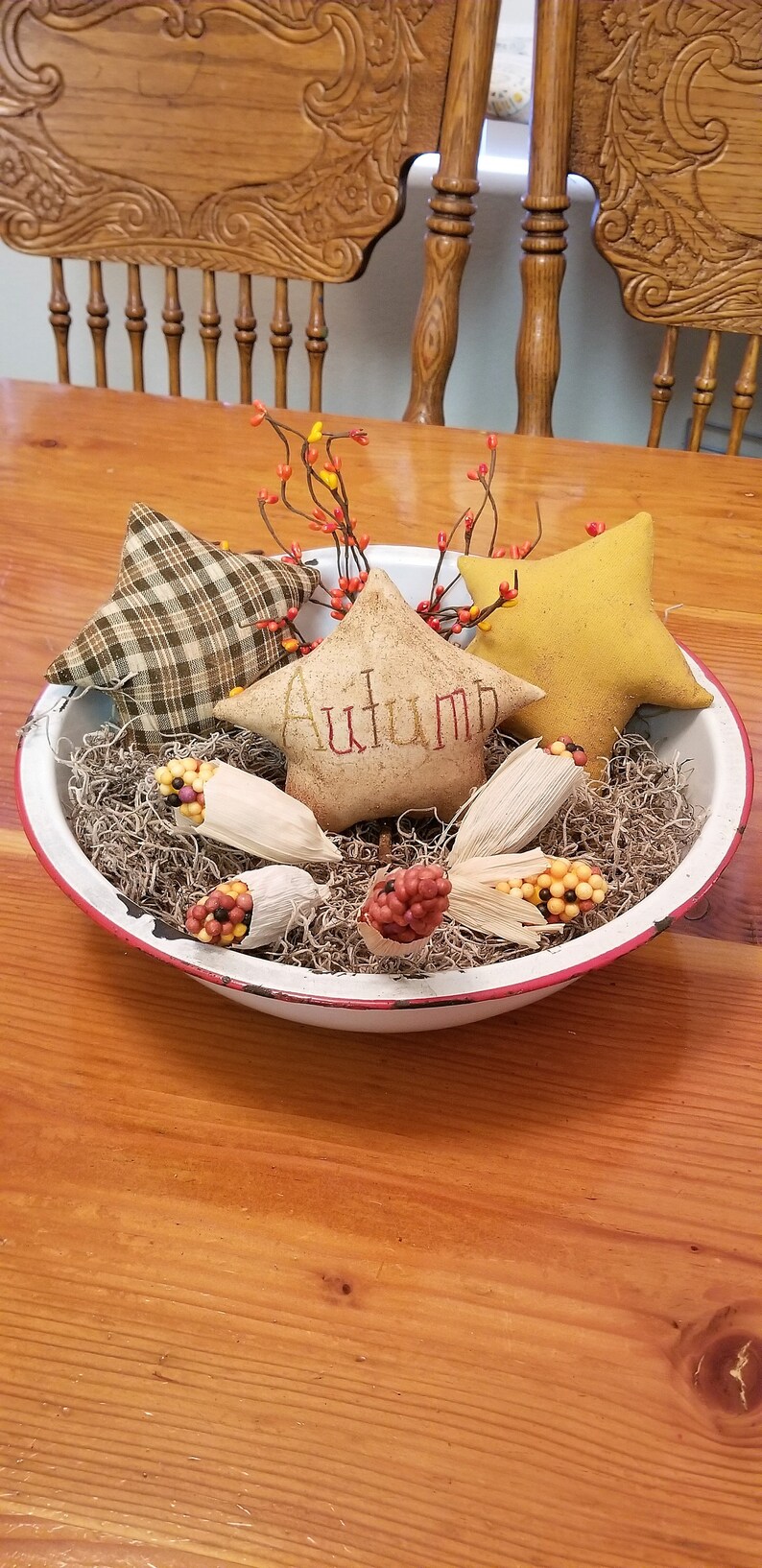 Primitive Autumn Star Bowl Fillers Autumn Decor Tucks Fall Etsy