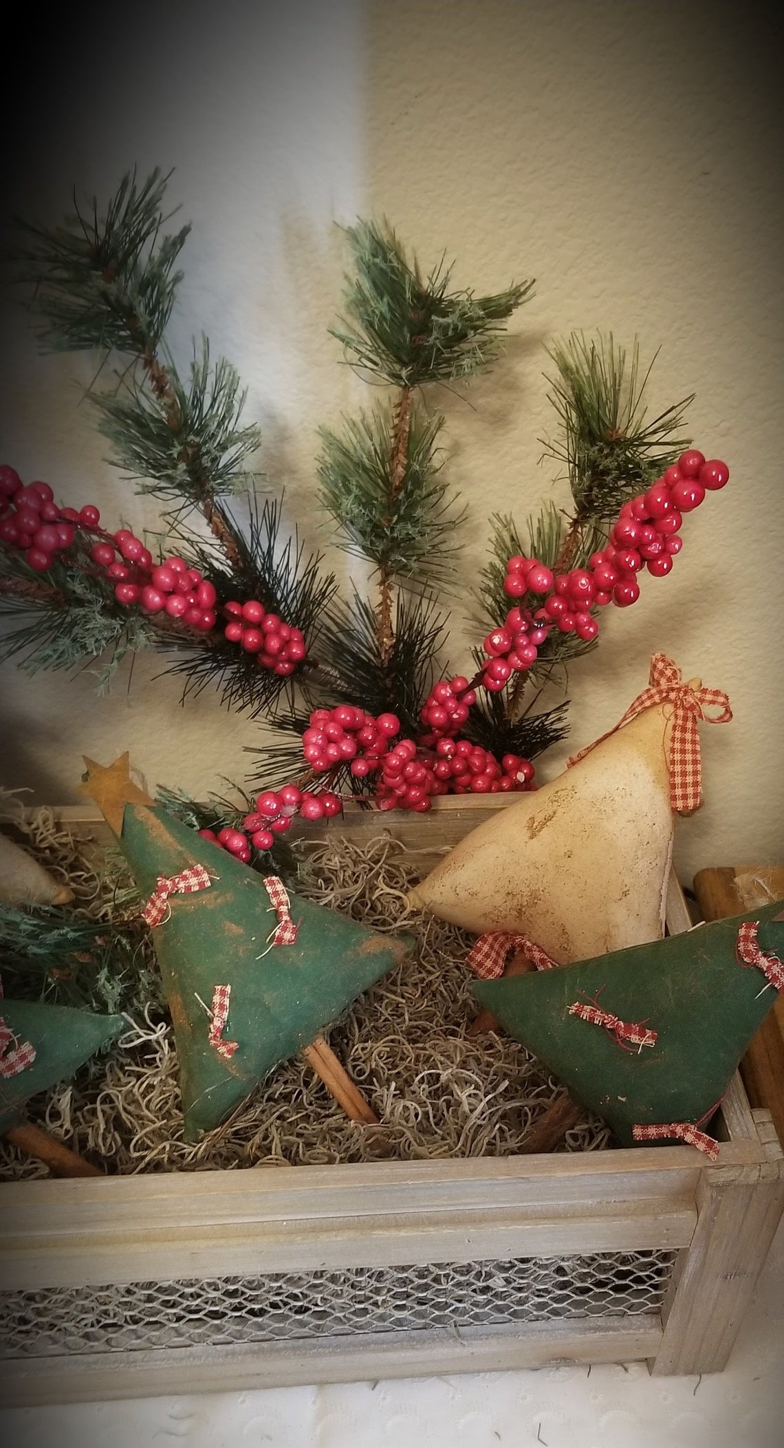 Primitive Christmas Tree Ornaments Primitive Ornies Tree Etsy