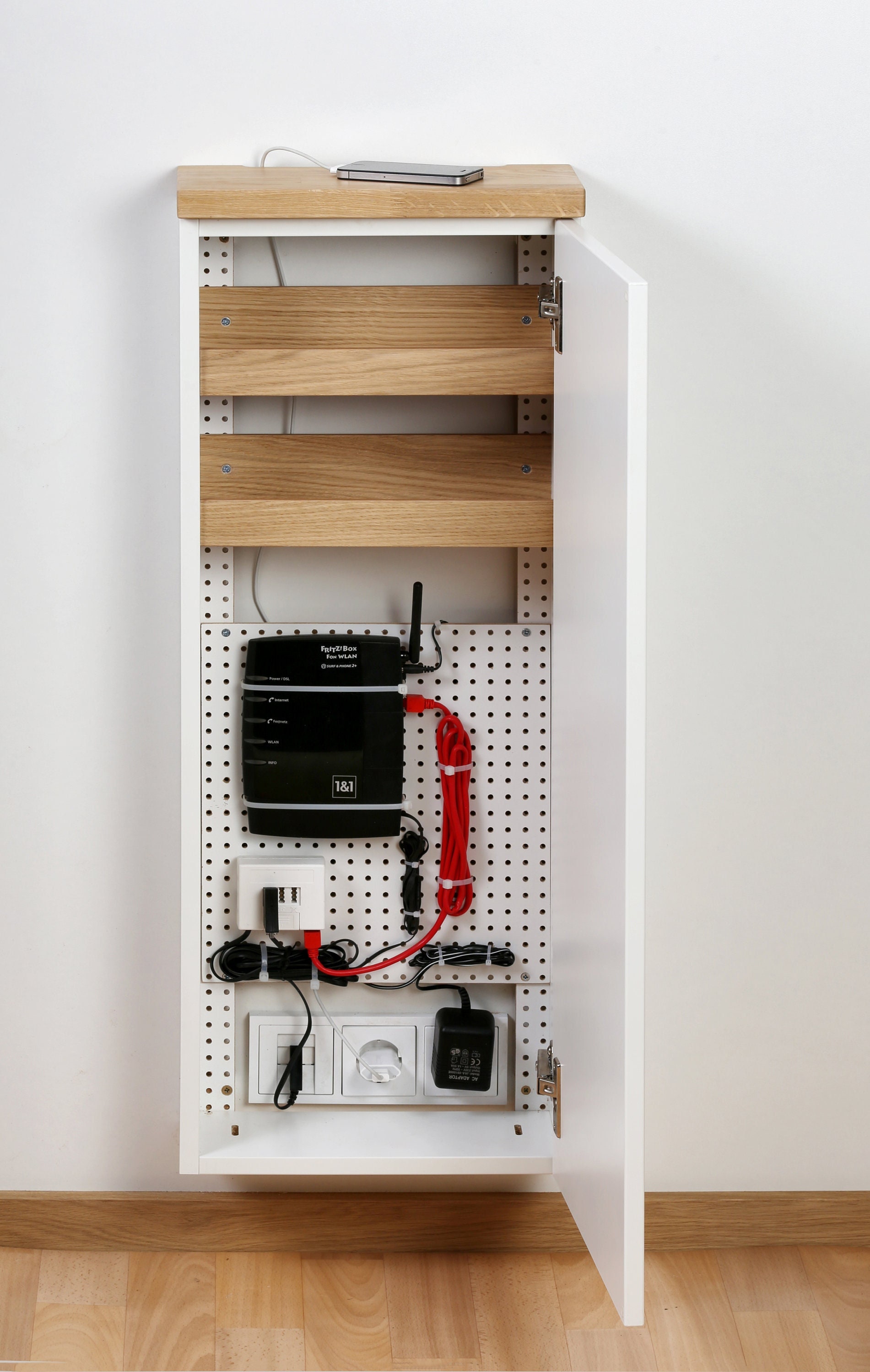 Caja de enrutador WiFi inalámbrico, estante de escritorio y pared WiFi para  el hogar, caja de arreglo de cable de alimentación para el hogar, blindaje