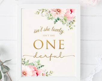 Isn't She Lovely Sign, Little Miss Onederful Decorations, Onederful Birthday Girl, Onederful Party Decor, 1st Birthday Party Sign