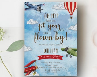 Airplane Invitation, Plane Invitation, Vintage Plane Invitation, Airplane Invitation, Airplane Party, Birthday, Printables, Digital