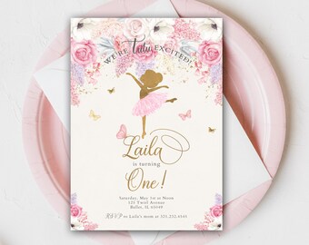 Ballerina Invitation, Ballerina Birthday Invitation, Ballet Invitation, Ballerina Invite, Tutu Birthday, Digital or Printed Invitation