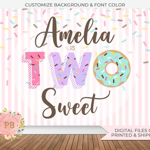 Donut Backdrop, Donut Party, Donut Grow Up, Birthday Backdrop, Baby Shower Backdrop, Cake Table Decorations, Party Background, PRINTED image 2