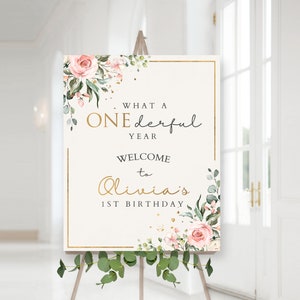 Miss Onederful Welcome Sign, Miss Onederful Decorations, Onederful Birthday Girl, Onederful Party Decor, 1st Birthday Party Sign, PRINTED