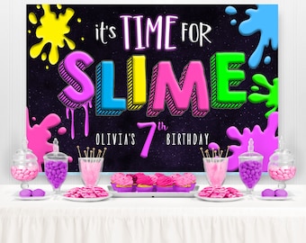 Sumber banner Sumber backdrop Slime birthday Slime welcome sign Slime party Slime backdrop PRINTED or PRINTABLE Sumber party,