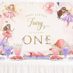 Personalised Fairy Birthday Banner - Pink Paper Decoration For Girls' Parties (6ft) 12 thumbnail image