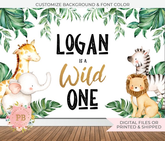 Personalized Safari Banner Jungle Animals Backdrop Party Animals Backdrop, Safari Backdrop, Jungle Backdrop, Safari Birthday Backdrop Il_570xn