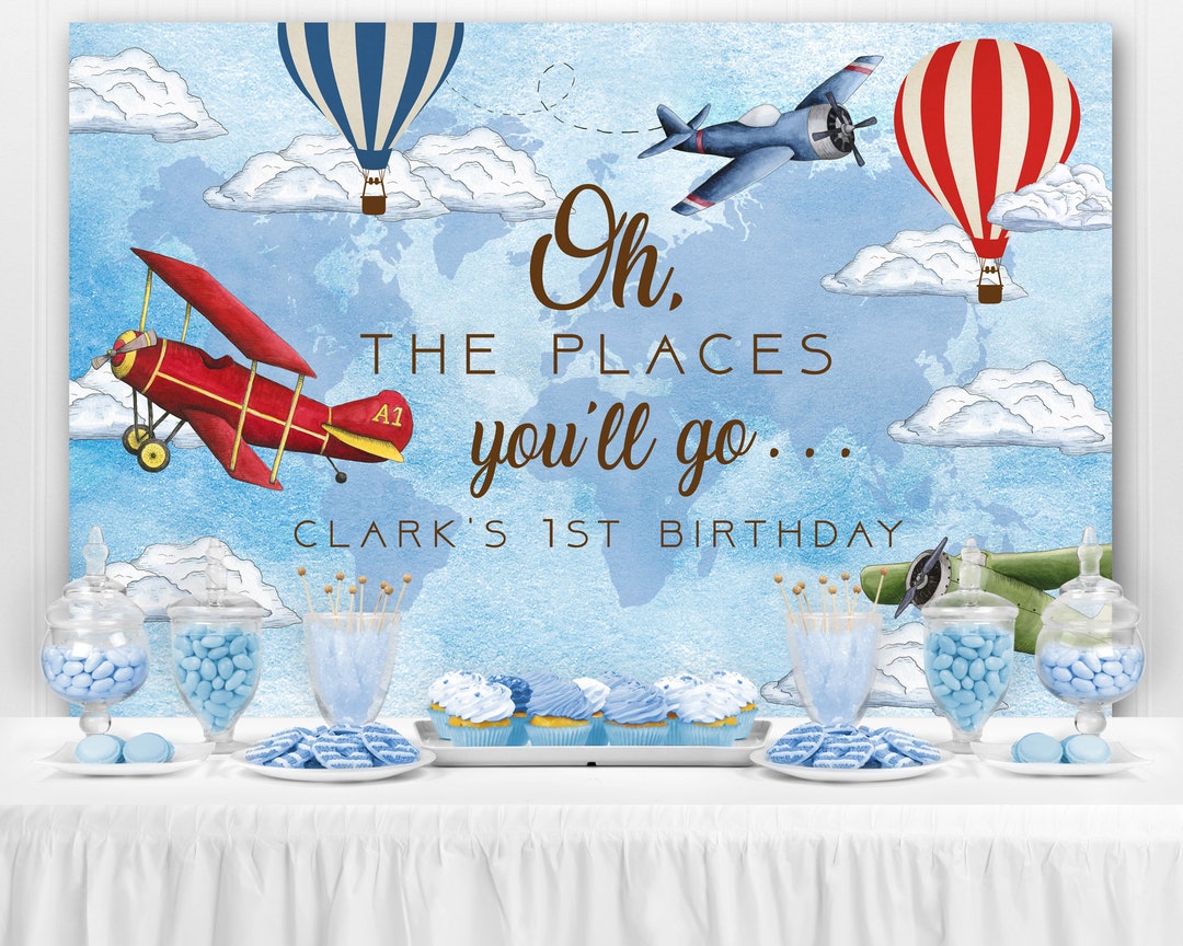 Vintage Airplane Birthday Backdrop Vintage Airplane Baby Etsy