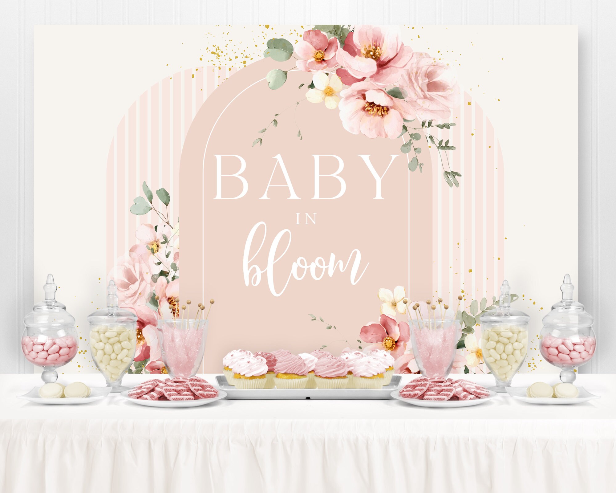 Wildflower Baby in Bloom Baby Shower Backdrop Sign for Baby Shower Garden Flowers Sign for Baby Shower Floral Sign Printable