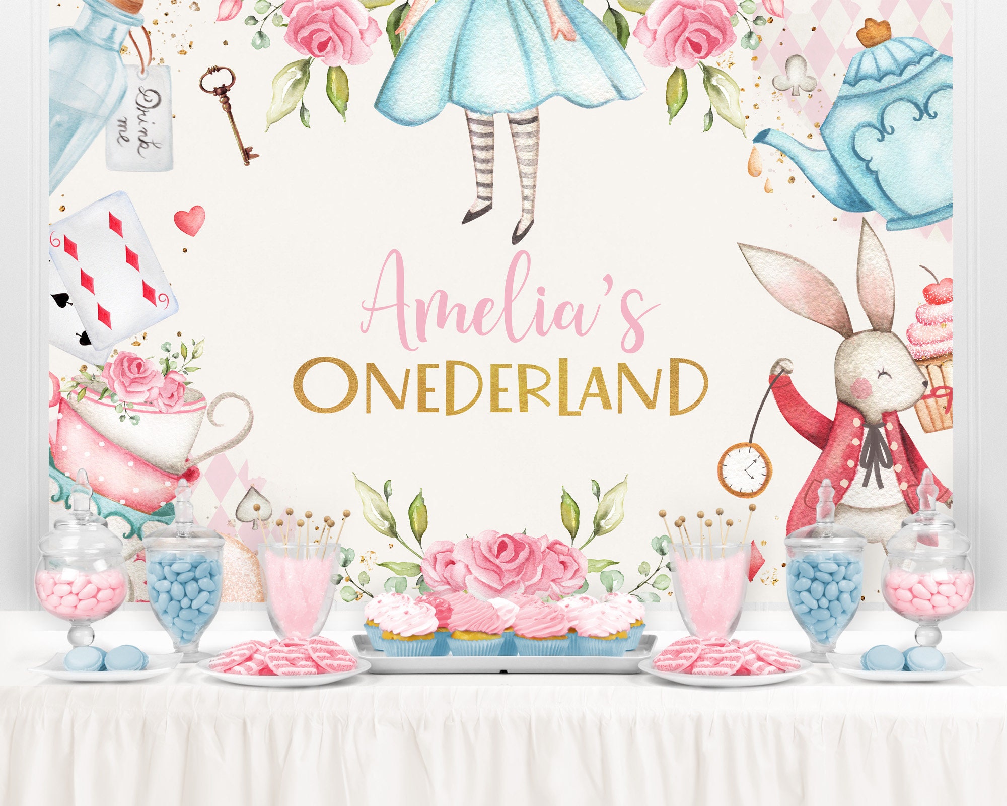 Alice In Wonderland/Onederland Decor Birthday Party Bundle 2 · Major Gates