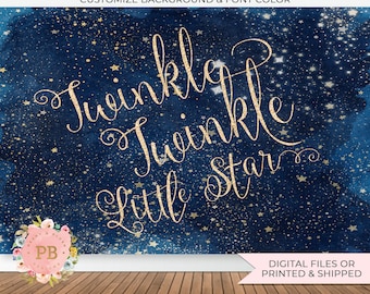 Digital Twinkle Twinkle Little Star Backdrop, Twinkle Little Star Birthday Backdrop, Twinkle Little Star Baby Shower Backdrop, PRINTED
