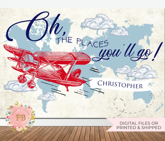 airplane baby shower backdrop