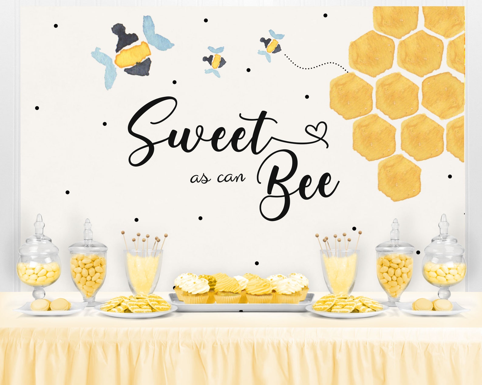 Sweet as Can Bee Backdrop Bee Birthday Mommy to Bee Baby Etsy