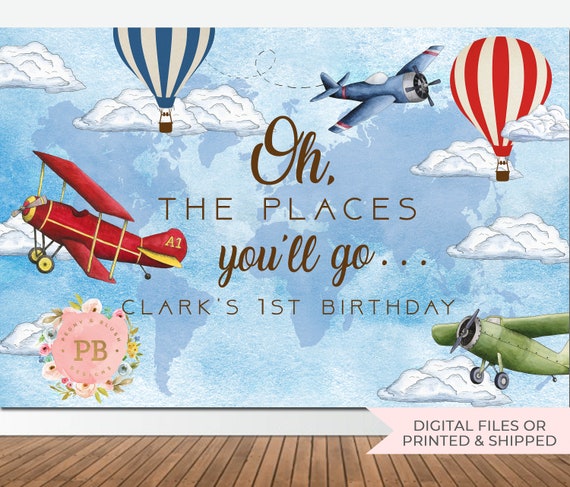 Vintage Airplane Birthday Backdrop Vintage Airplane Baby Etsy