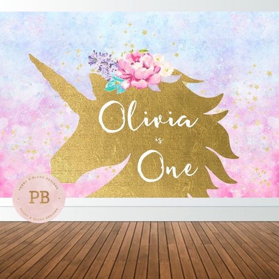 Digital Unicorn Birthday Party Backdrop Unicorn Backdrop | Etsy
