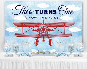Vintage Airplane Birthday Backdrop, Vintage Airplane Baby Shower Backdrop, Airplane Birthday Decorations, Vintage Airplane Backdrop, PRINTED
