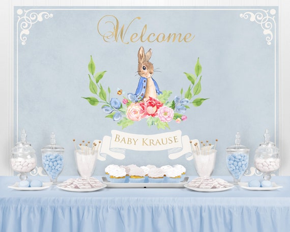 Peter Rabbit Backdrop, Birthday Backdrop, First Birthday, Baby