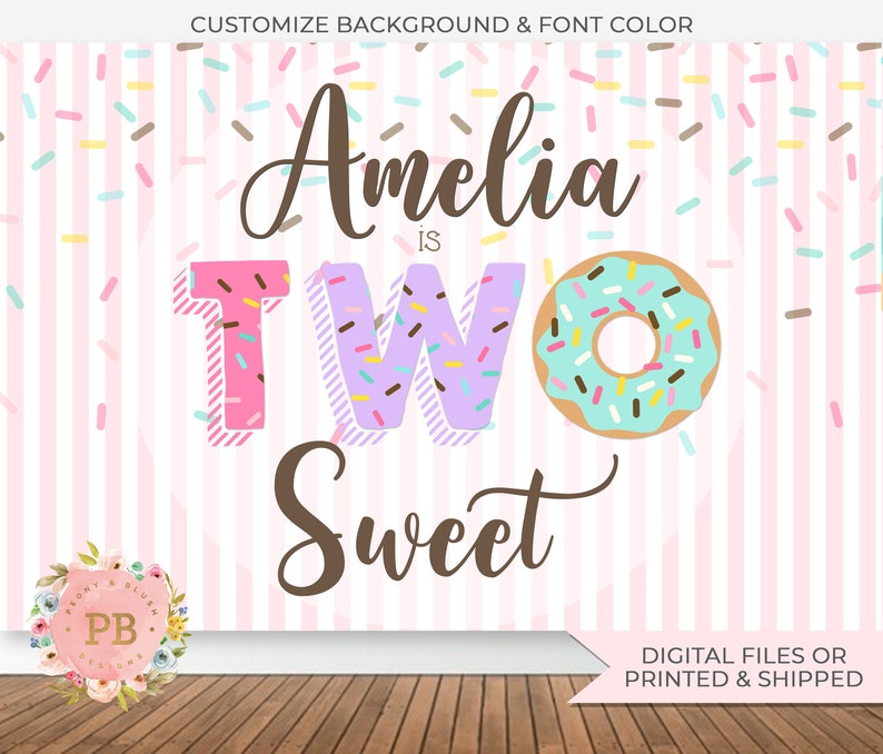 Donut Backdrop, Donut Party, Donut Grow Up, Birthday Backdrop, Baby Shower Backdrop, Cake Table Decorations, Party Background, PRINTED image 2