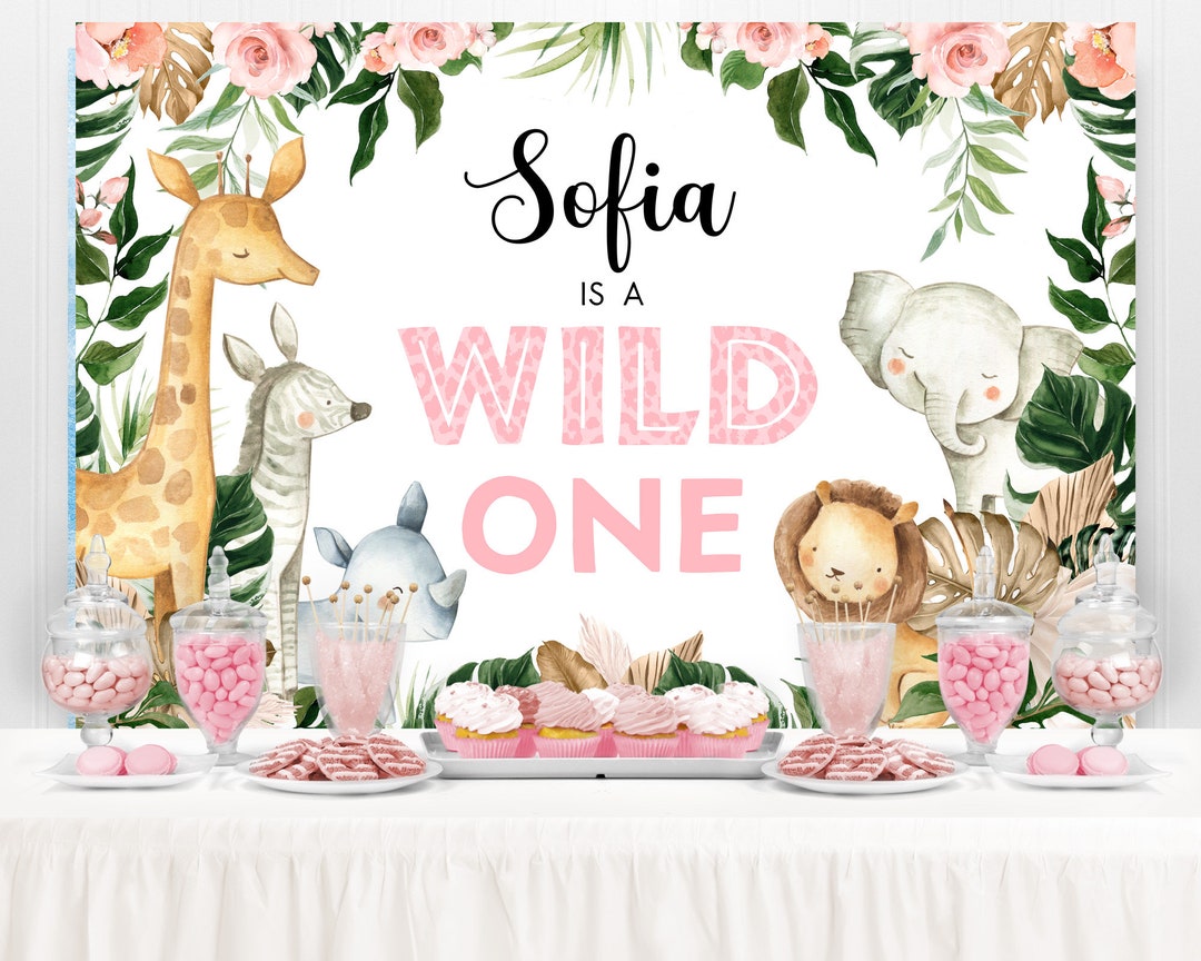 Safari Jungle Themed Round Backdrop For Kids Party