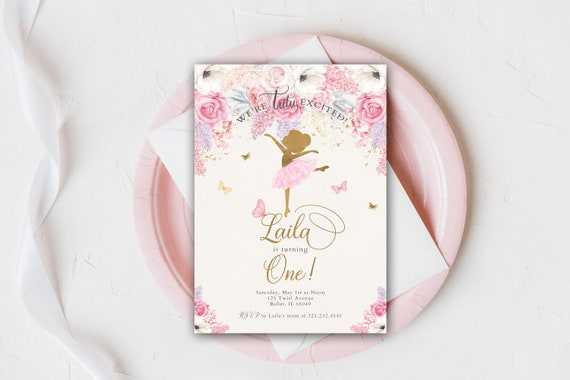 Ballerina Invitation, Ballerina Birthday Invitation, Ballet Invitation, Ballerina Invite, Tutu Birthday, Digital or Printed Invitation Il_570xn