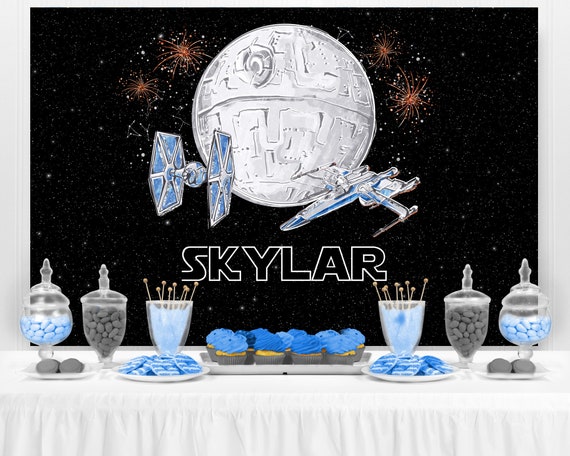 Star Wars Birthday Party Backdrop, Star Wars Backdrop, Star Wars Party, Star Wars Birthday, Jedi Birthday, Superhero Birthday Il_570xn
