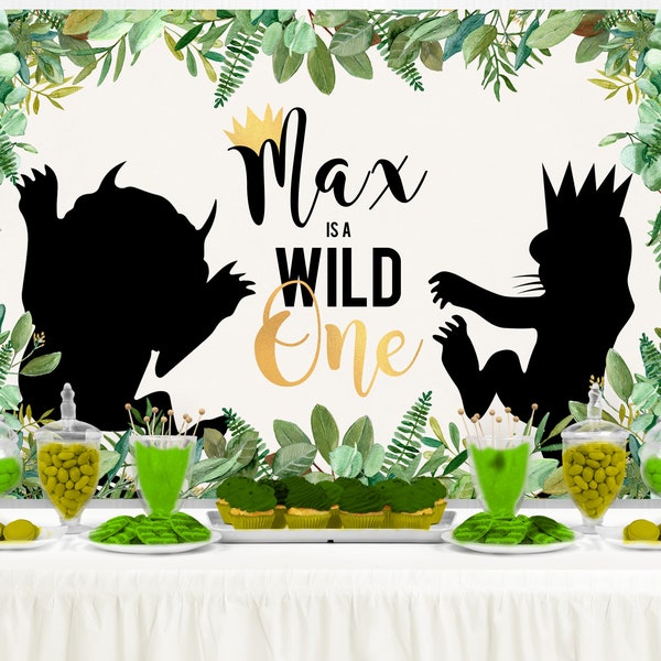 Where the Wild Things are Backdrop - Where the Wild Things Birthday Backdrop,  Where the Wild Things are Baby Shower Backdrop, King Backdrop
