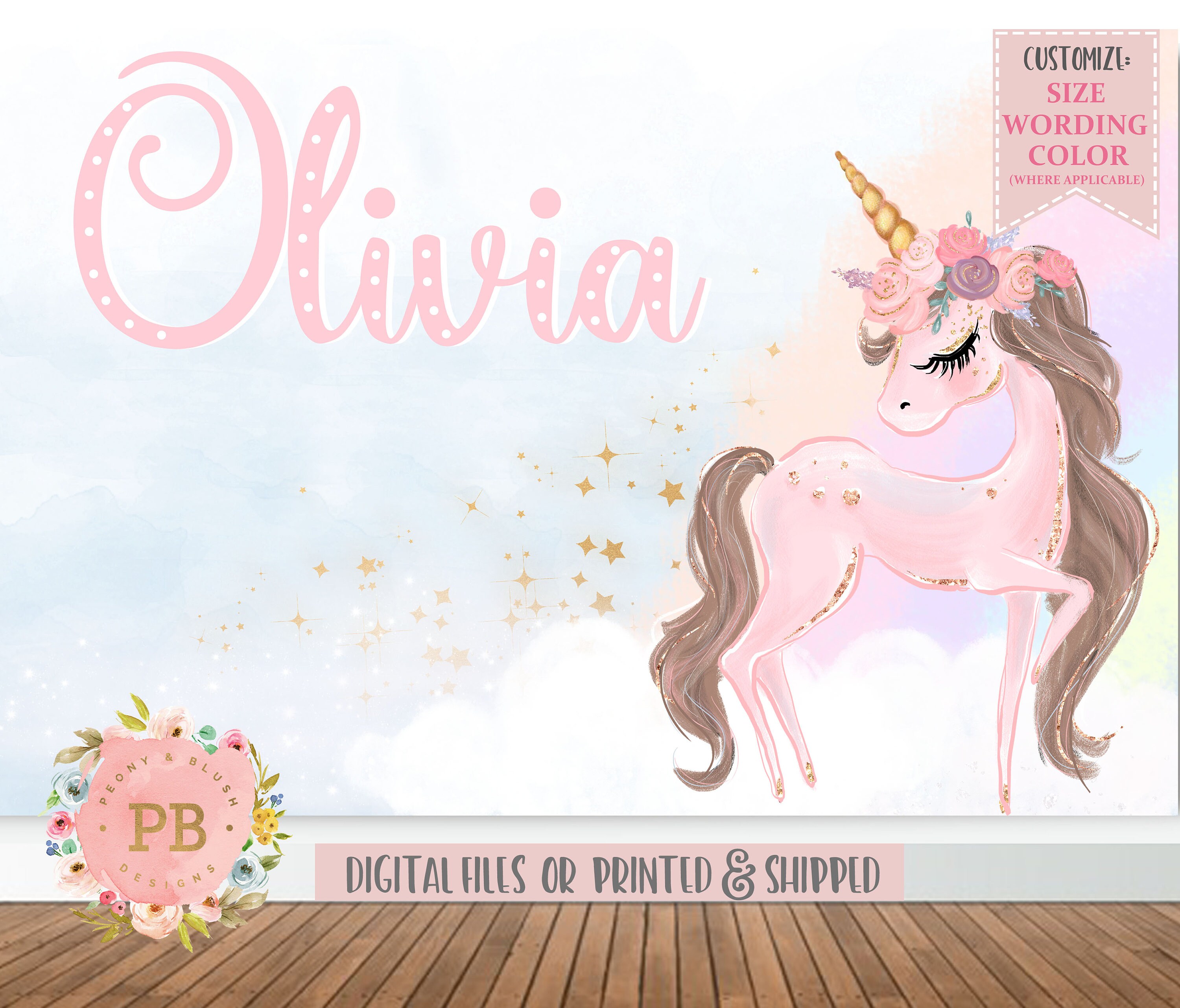 unicorn backdrop unicorn party backdrop unicorn birthday etsy
