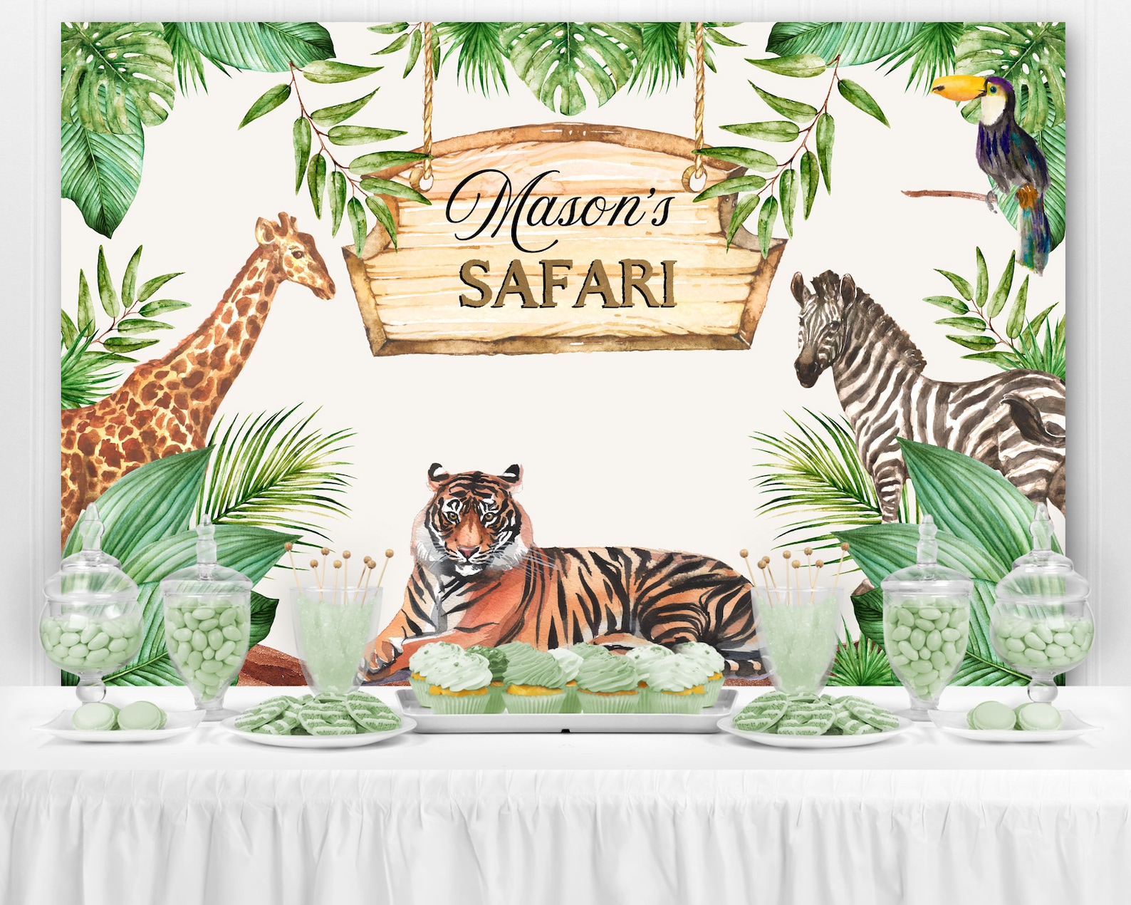 safari birthday theme backdrop