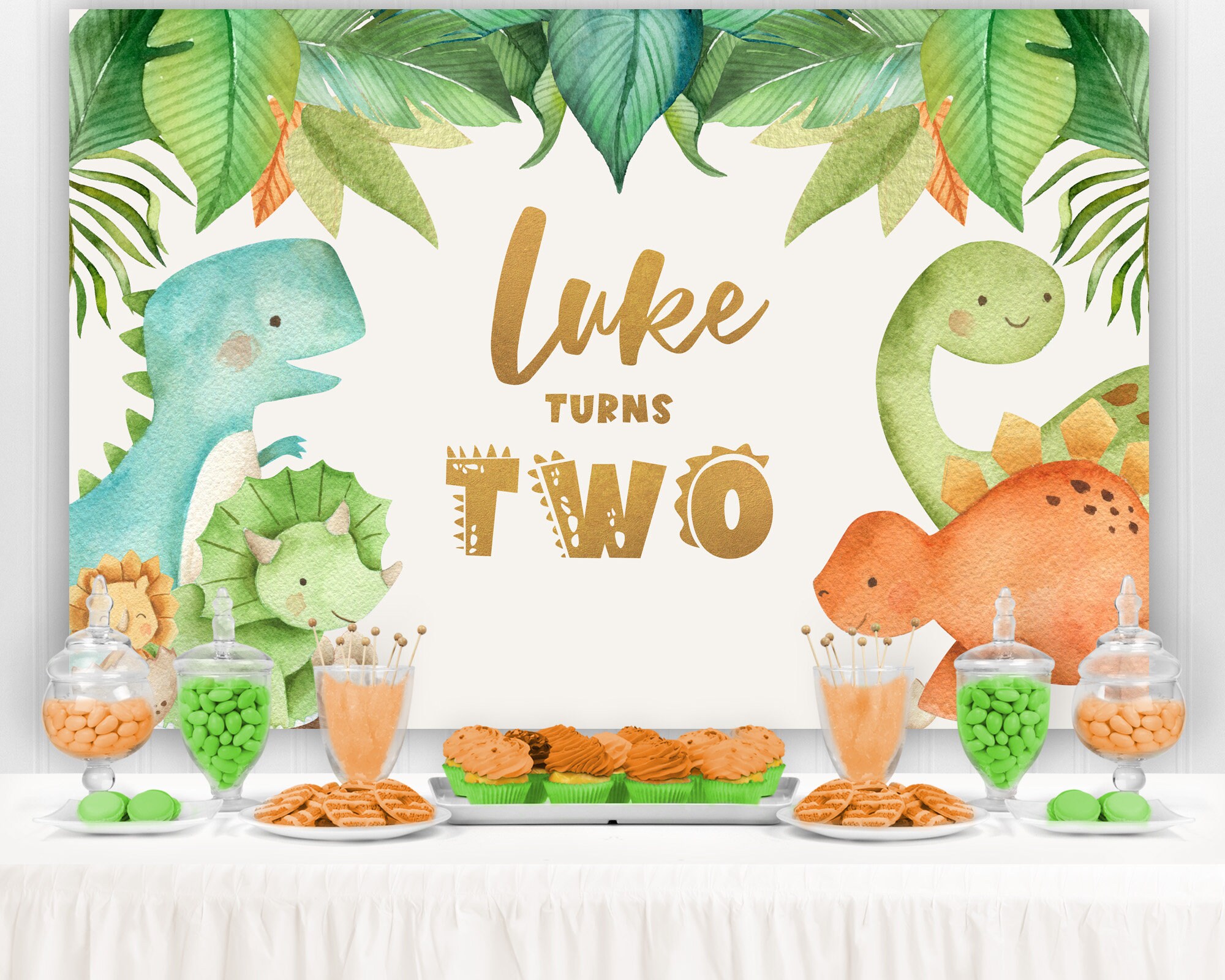 Personalisiertes Dino-Geburtstagsbanner Mit Foto – Für Drinnen & Draußen, Wählbare Größe (30x90 Cm Oder 60x180 Cm)