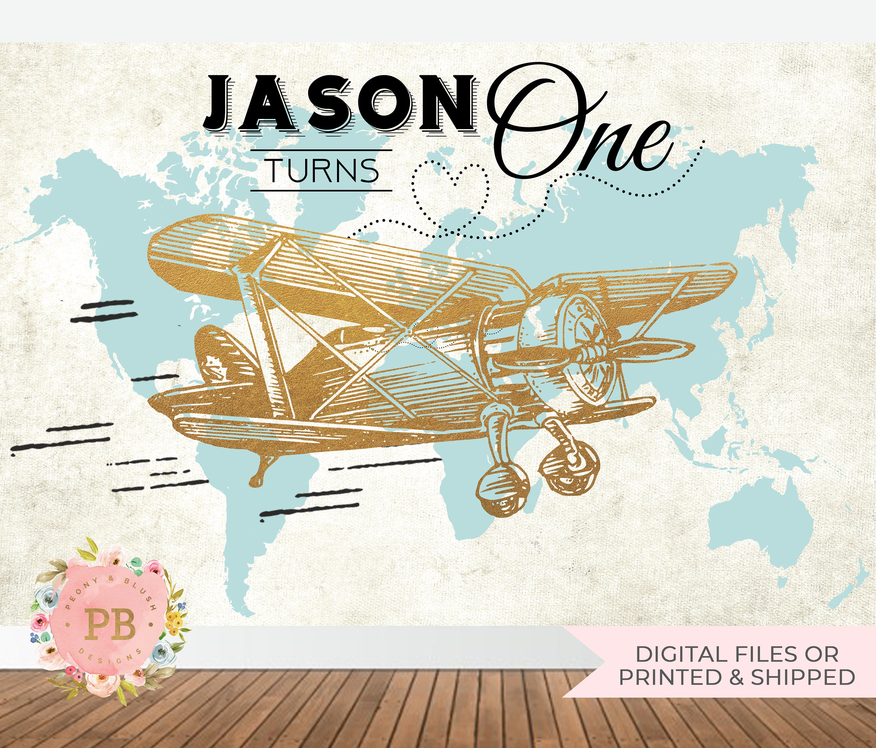 airplane baby shower backdrop