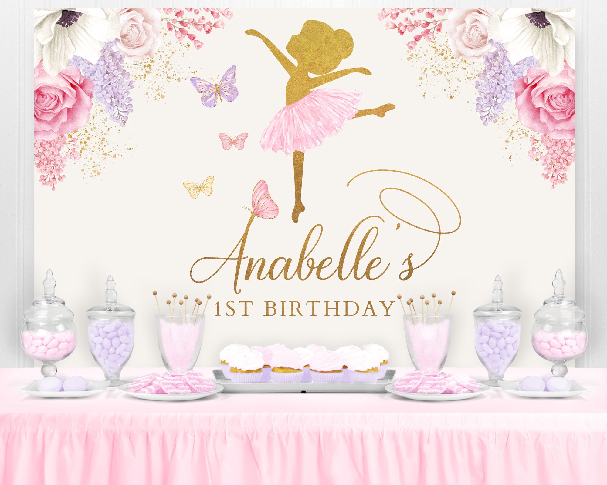 Ballerina Backdrop Ballerina Birthday Backdrop Ballerina | Etsy