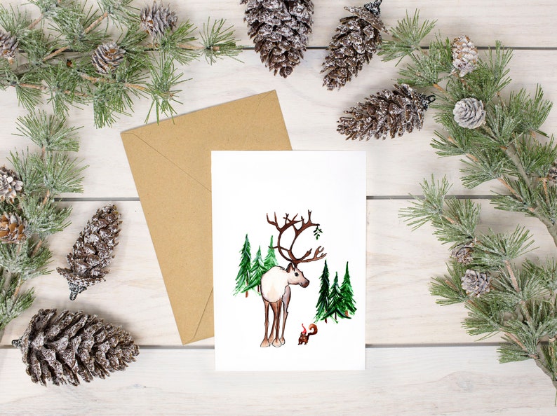 Packung mit 8 Karten 4 super süße Waldtier Weihnachten Designs 100% Recyclingpapier Bild 9
