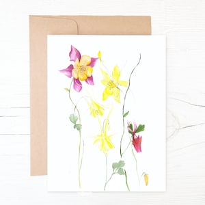 Southwest Colorado Wildflower Pack of 10 Cards and Envelopes Watercolor Blank inside 100% recycled paper
