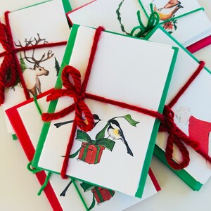 Packung mit 8 Karten 4 super süße Waldtier Weihnachten Designs 100% Recyclingpapier Bild 3