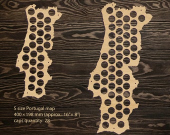 Portugal Beer Cap Map, Bierflaschenverschluss, Wanddekoration, Geschenk für Ihn, Groomsmen Geschenk, Vatertag, Weihnachten