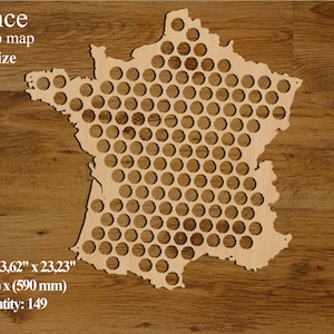 Mapa de tapas de cerveza de Francia, soporte para tapas de botellas de cerveza, expositor, regalo para novio, regalo para él, regalo para padrinos de boda, regalo para el día del padre, regalo de Navidad