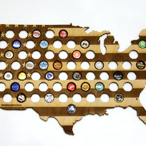 USA Beer Cap Map, Beer Bottle Cap Holder, Display, Beer Aficionado Gift,  Gift for Him, Groomsmen gift, Father&#39;s Day Gift, Valentine Gift