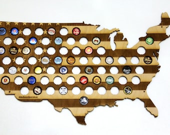 USA Bierkappe Karte, Bierflaschenkappe, Display, Bier Aficionado Geschenk, Geschenk für ihn, Groomsmen Geschenk, Vatertag Geschenk, Valentine Geschenk