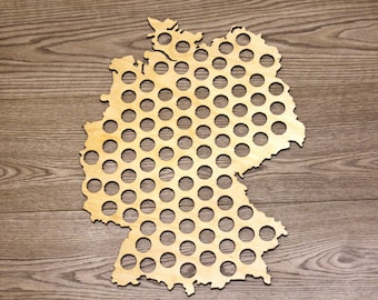 Bierdeckel Karte DEUTSCHLAND, Bierflaschen Halter, Display, Geschenk für Freund, Geschenk für Ihn, Trauzeugen Geschenk, Vatertagsgeschenk, Weihnachtsgeschenk