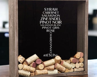 Personalized Wine Cork Display, Wine Cork Holder, Shadow Box, Wine Cork Storage, Gift for Wife, Gift for Mom, Wine Gift