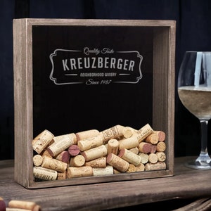 Wine Lover Gift with Last Name, Personalized Wine Cork Holder, Great for Storing your Wine Corks, Shadow Box for Wine Corks, Wedding Gift