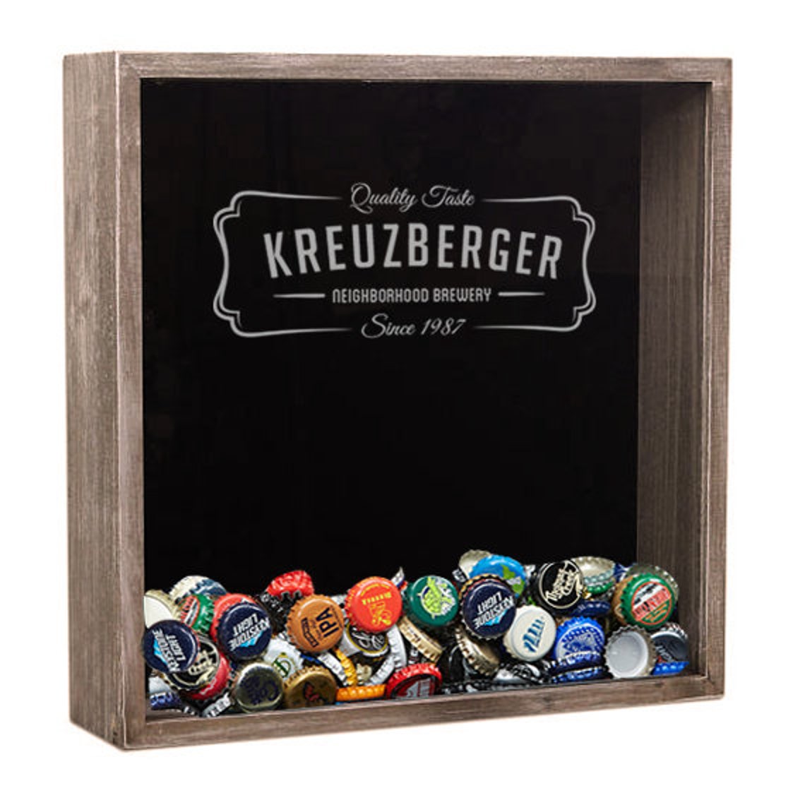 Bottle Cap Display Shadow Box Beer Cap Holder Beer Gift Etsy