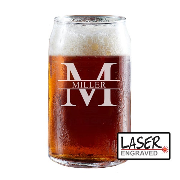 Personalized Beer Can Glass, Can Shaped Beer Glass, Custom Beer Glass, Dad Husband Gift, Groomsmen Gift, Engraved Beer Glass Can