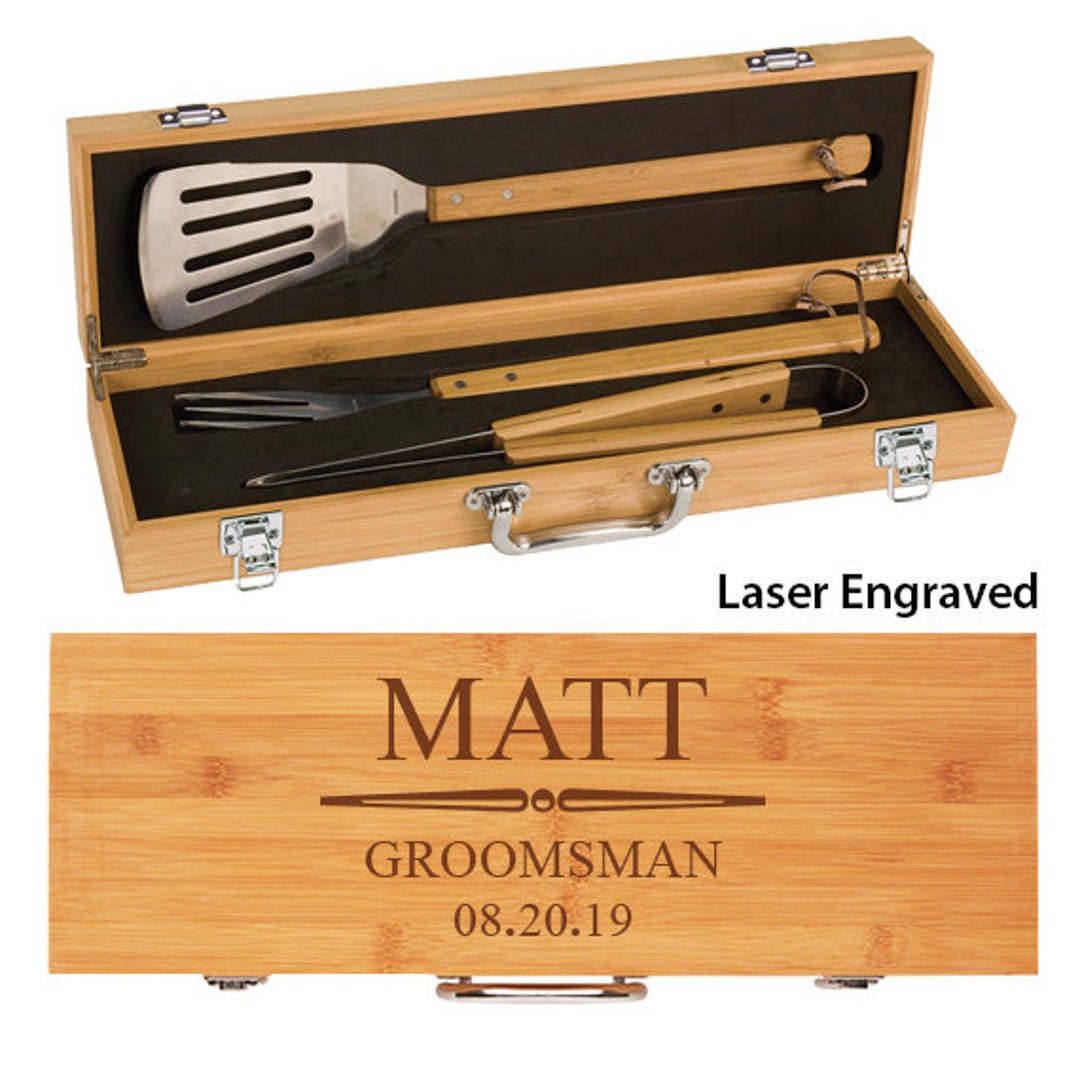 Groomsmen Gift, BBQ Set, Personalized BBQ Set, Best Man Gift, Grilling Tools, Engraved BBQ