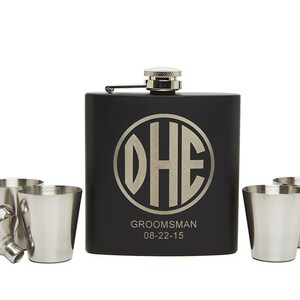 Personalized Groomsmen Gift, Monogram Flask, Groomsmen Flask, Engraved Flask, Groomsmen Gift, Best Man Gift, Wedding Party Gifts