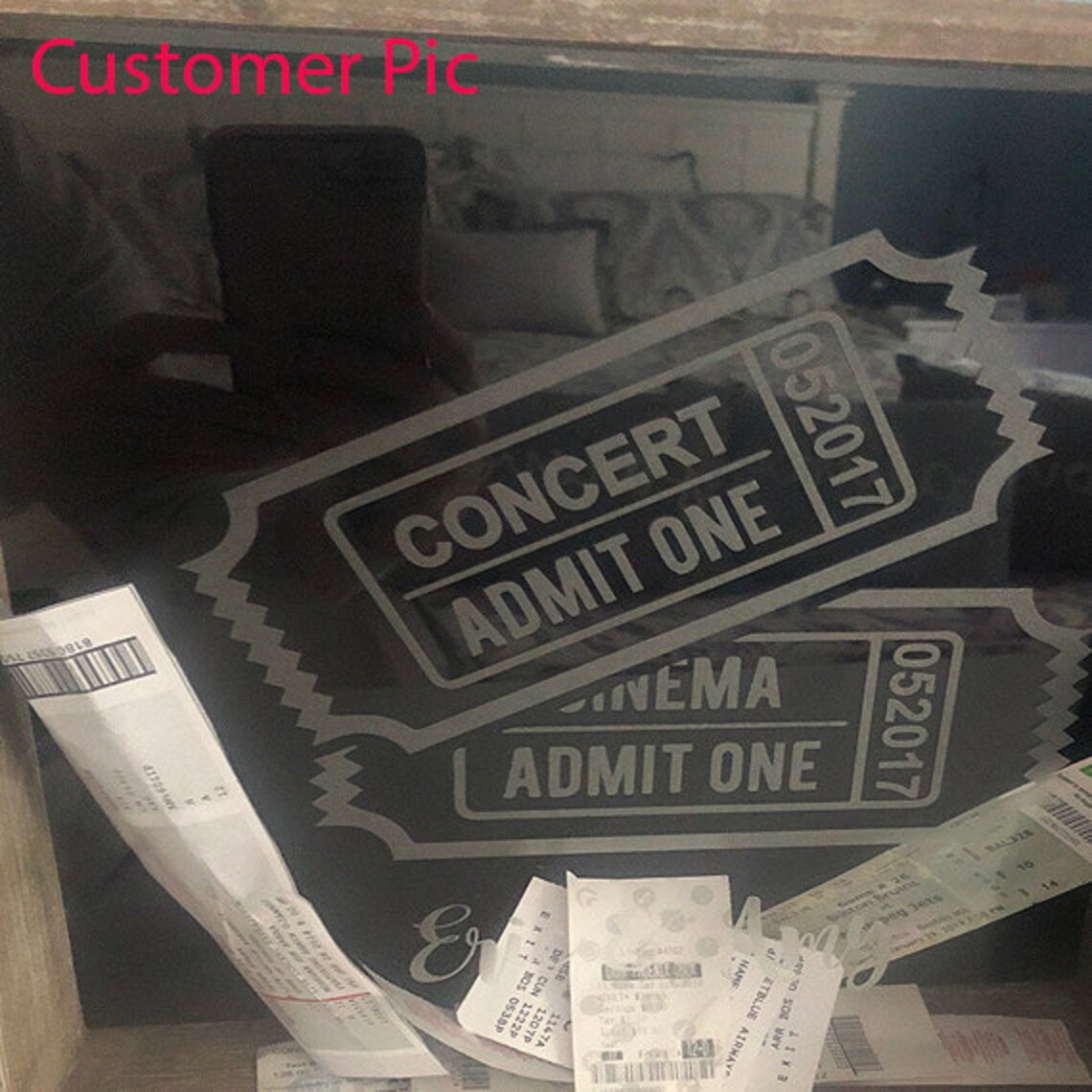 Concert Ticket Holder Shadow Box Concert Ticket Display Etsy