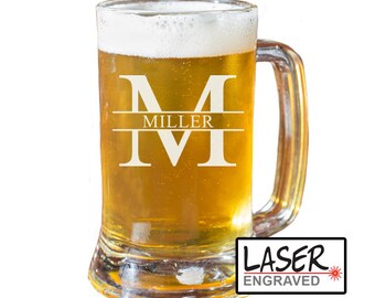 Personalized Beer Glass, Custom Beer Mug Glass, Engraved Beer Mugs, Groomsmen Glass, Boyfriend Husband Gift, Gift for Dad, Beer Glasses