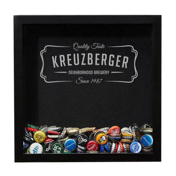 Bottle Cap Display Shadow Box Beer Cap Holder Beer Gift Etsy